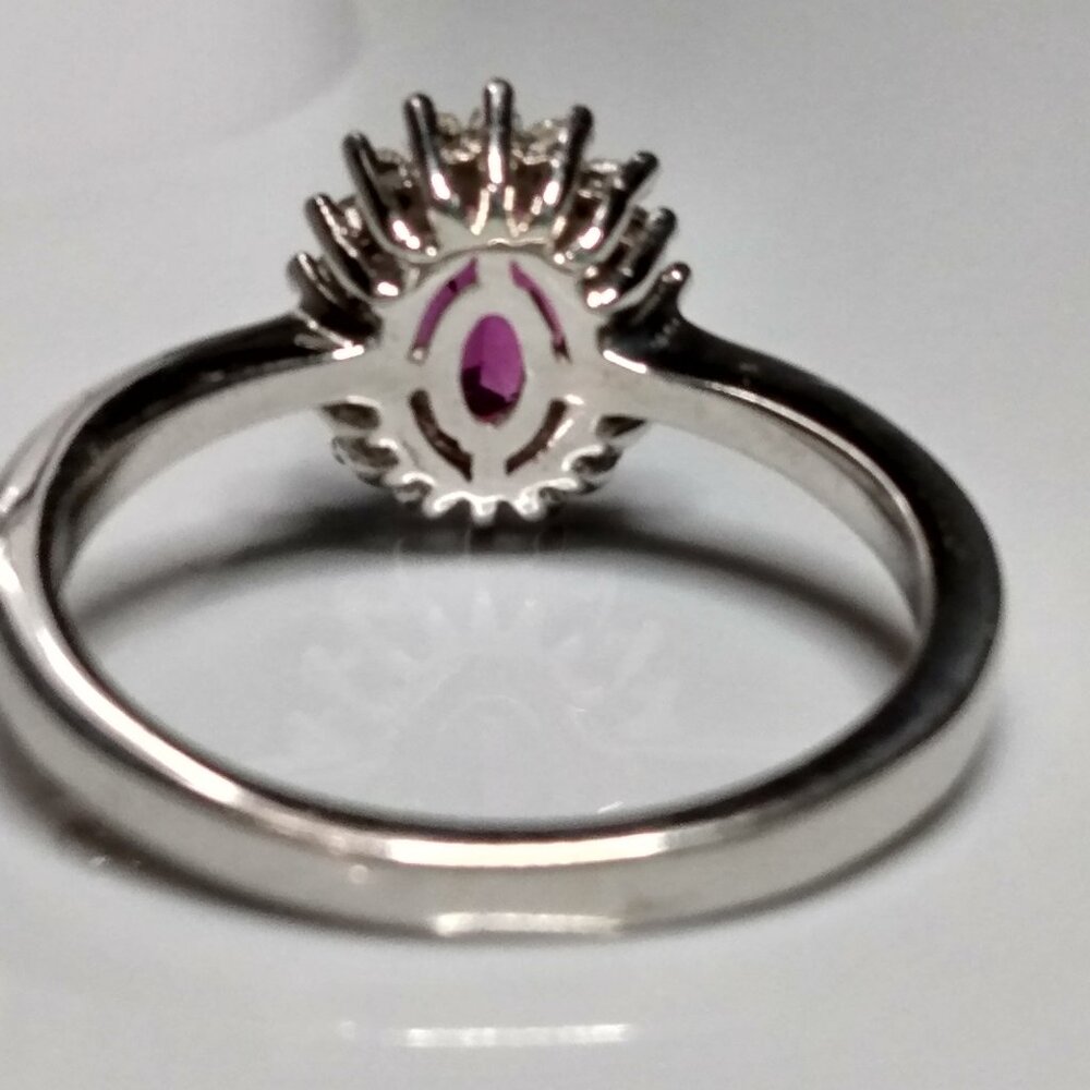 Rhodolite garnet halo ring - Picture 3 of 9